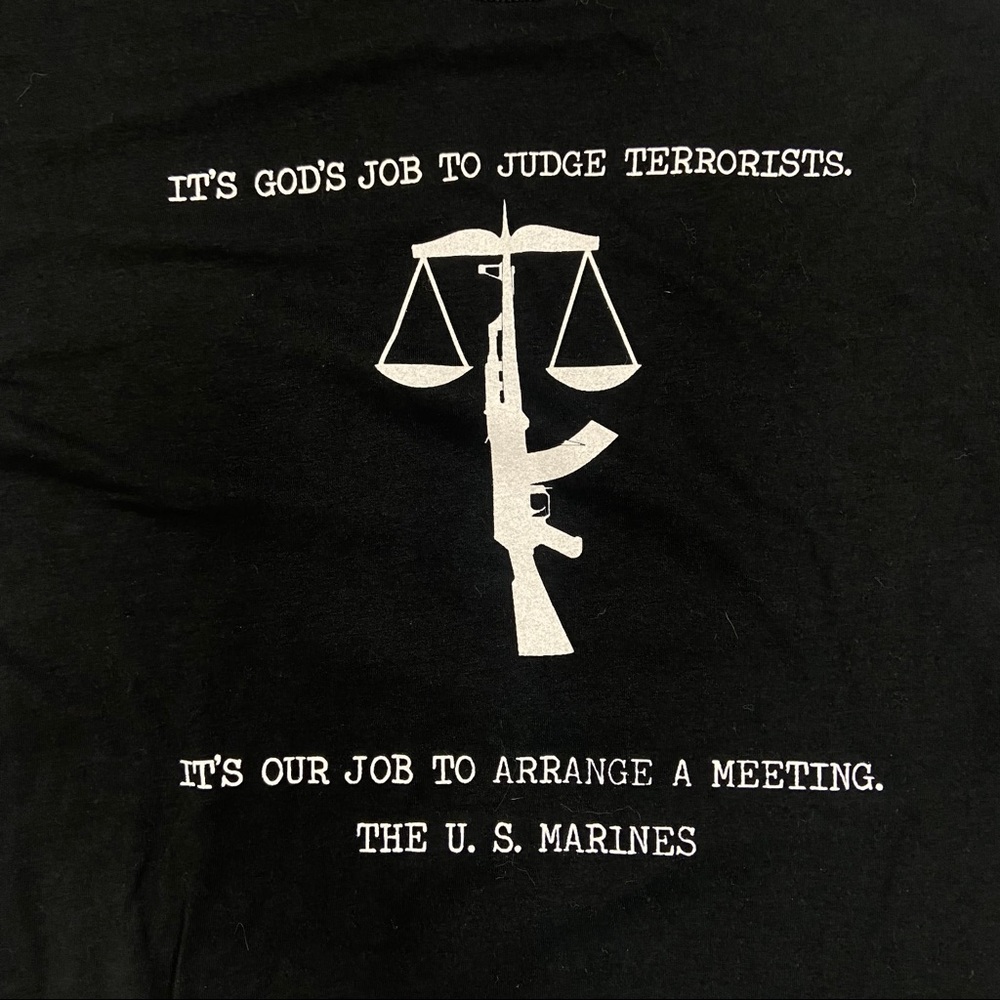 Marines tee Gods Job. XL & L